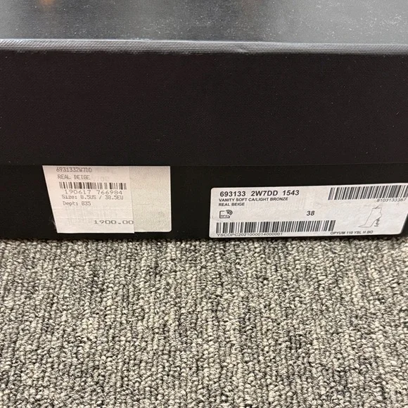 Saint Laurent Cream Leather Opyum Logo Heel Ankle Boots - Picture 6 of 9